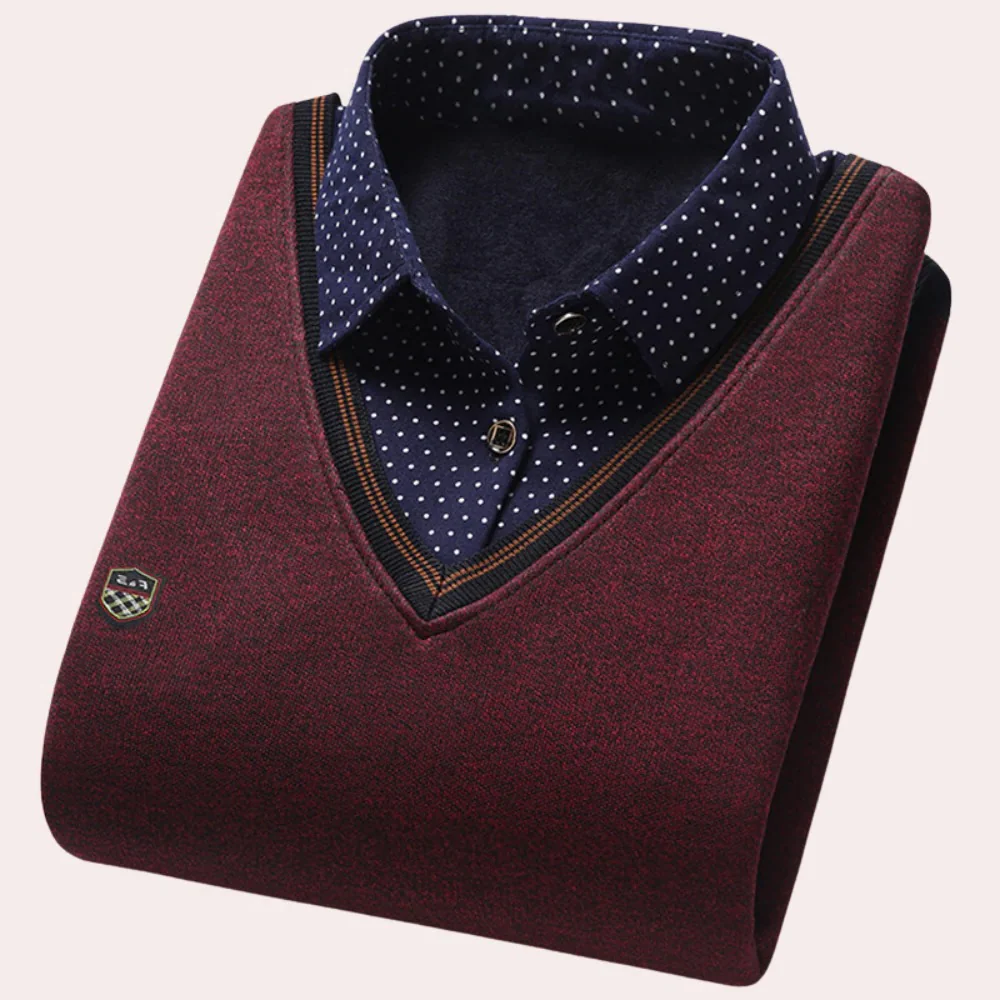 Men's Shirt Collar Sweater - Image 4