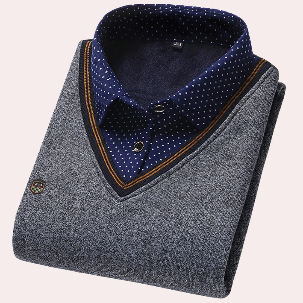 Men's Shirt Collar Sweater - Image 6