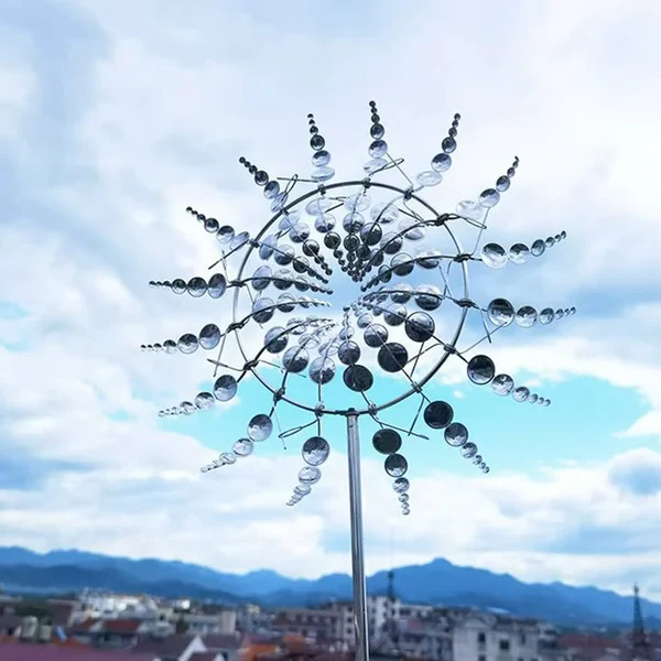 Metal Garden Windmill - Dual Motion Decorative Wind Spinner for Unique Garden Decor & Perfect Gift - Image 5