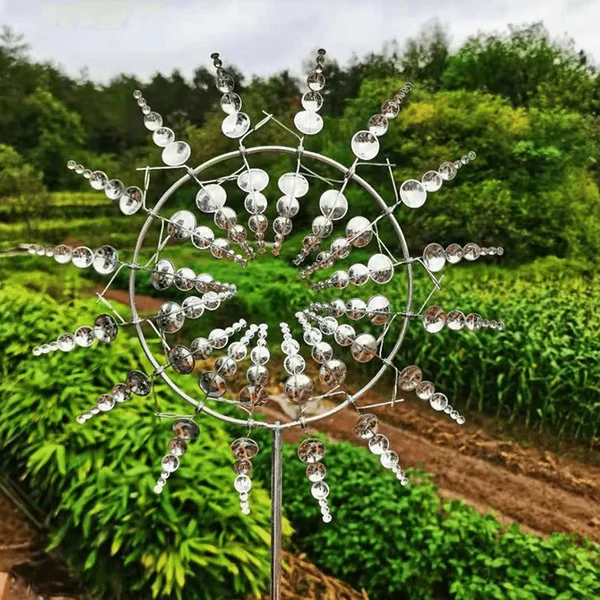Metal Garden Windmill - Dual Motion Decorative Wind Spinner for Unique Garden Decor & Perfect Gift - Image 6