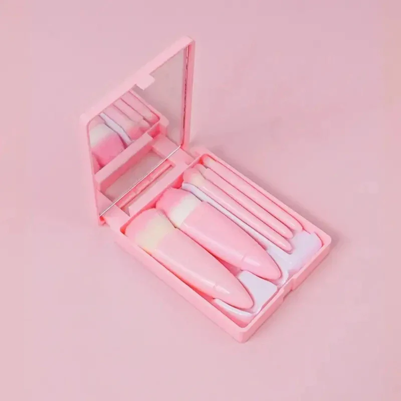Mini Makeup Brush Set with Mirror - Image 2