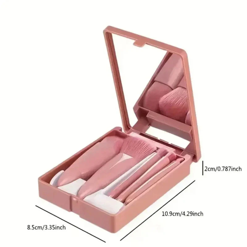Mini Makeup Brush Set with Mirror - Image 3