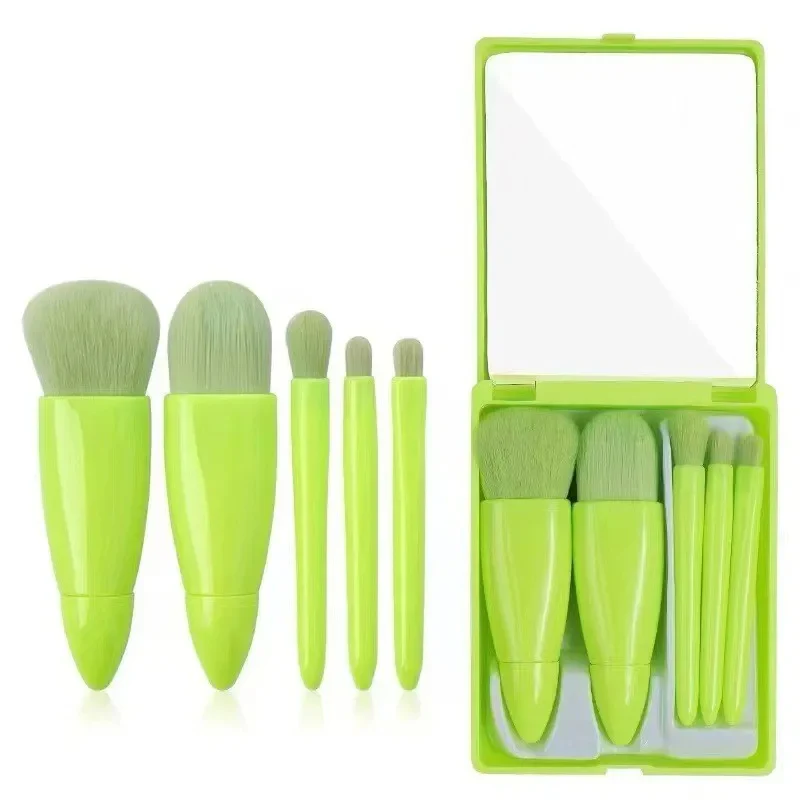 Mini Makeup Brush Set with Mirror - Image 6