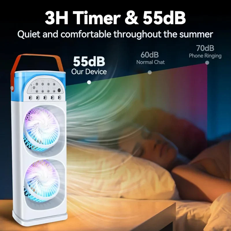 Mini Portable Airconditioner with Humidifier & LED Light - Image 3