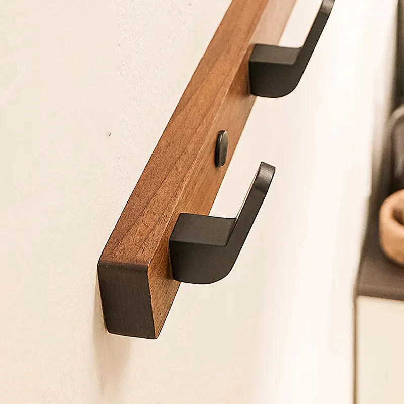 Minimalist Wall-Mounted Coat Hook with Wood & Metal Coat Holder - Image 2