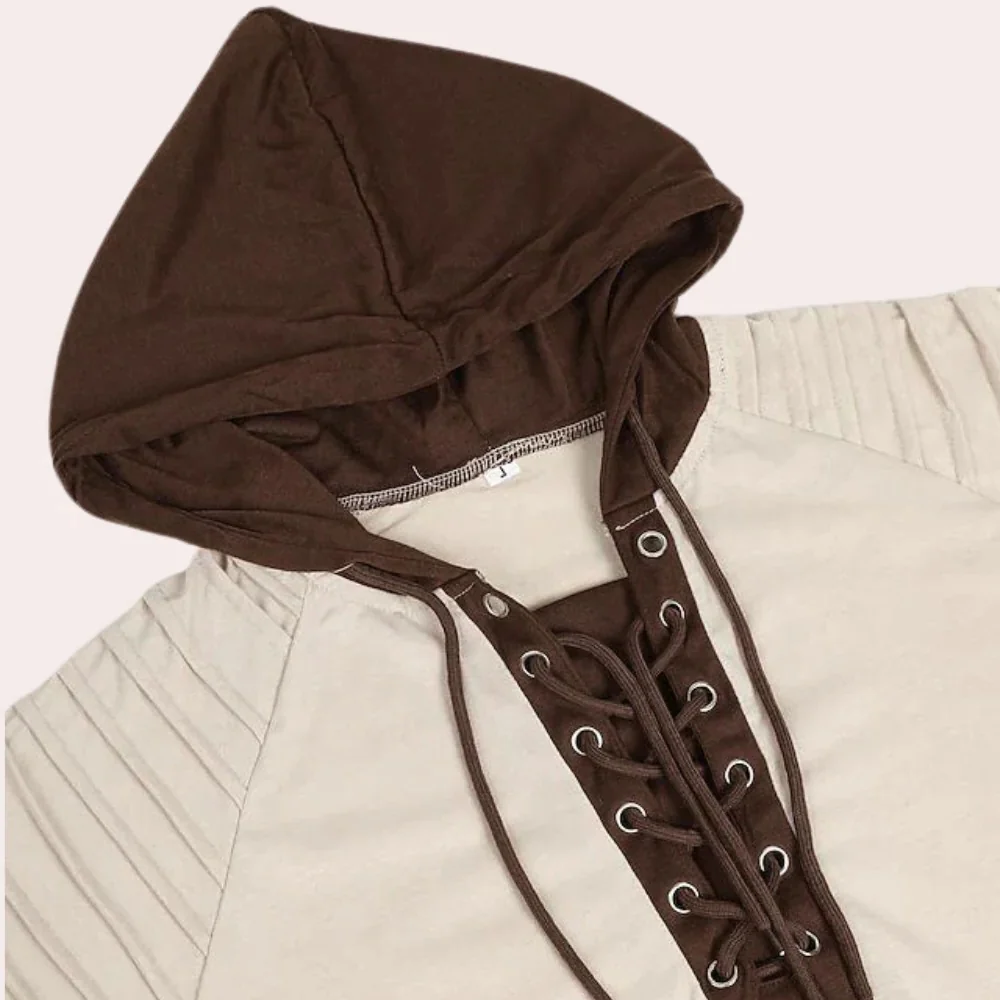 Modern men's sweatshirt with lace-up closure and hood - Image 4