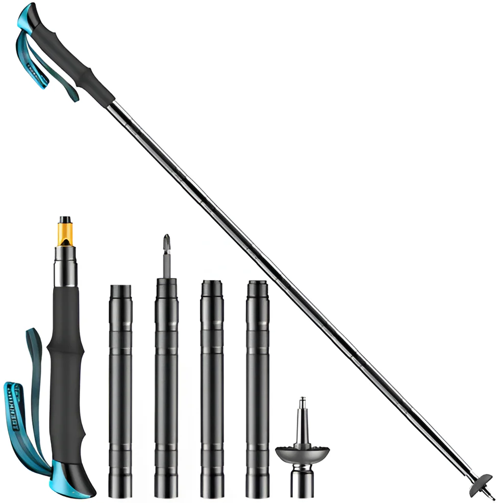 Multi-Functional Tactical Trekking Pole - Survival Hiking Stick with Built-In Tools - Durable & Versatile for Camping and Outdoor Adventures - Image 2