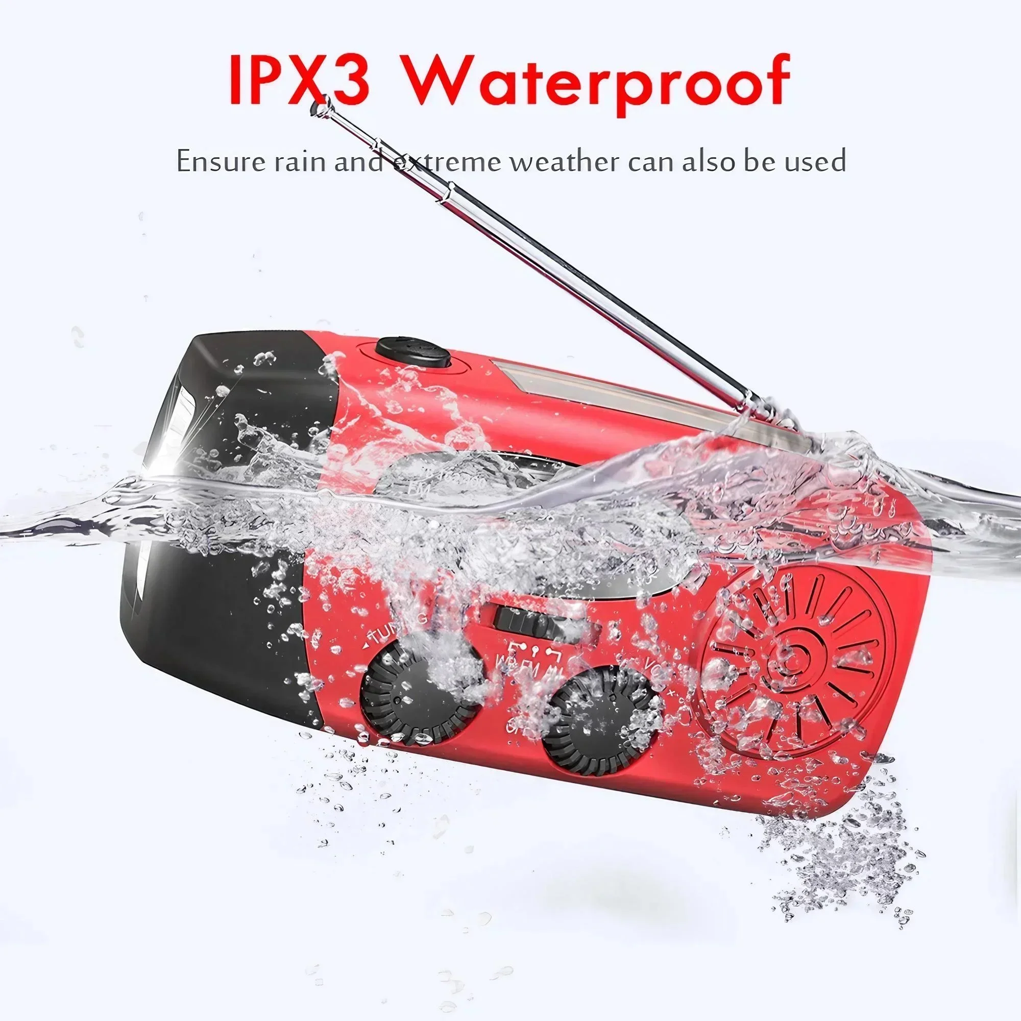 Multifunctional Hand Crank Emergency Radio with Power Bank & Flashlight - Image 4