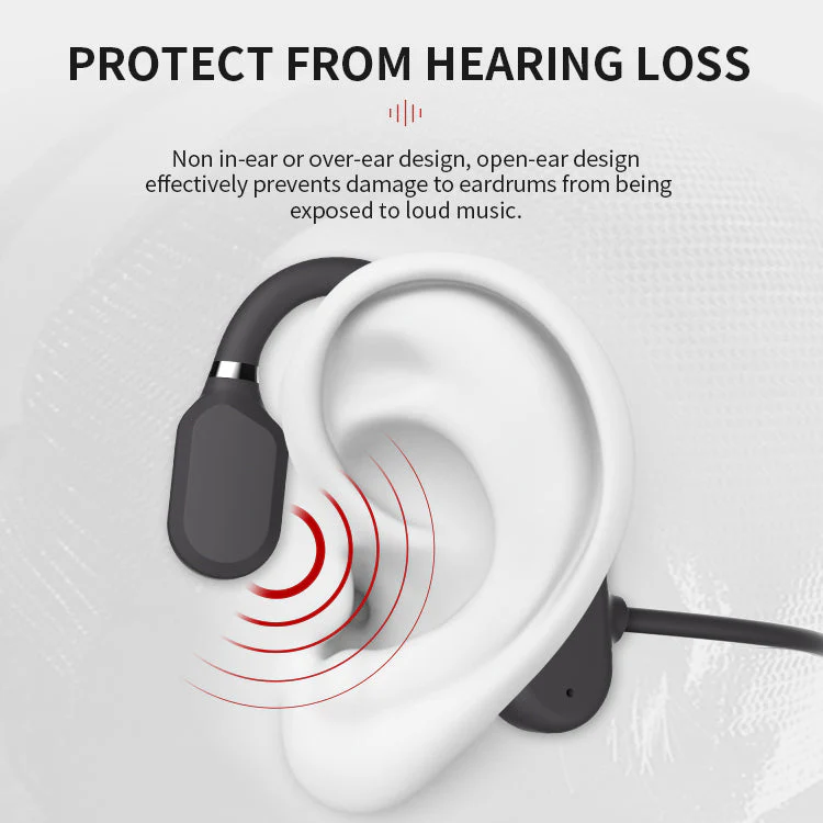 New Waterproof Bone Conduction Headphones Stereo Bluetooth Wireless - Image 3