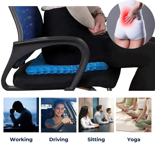 Orthopedic Gel Seat Cushion | Pressure Relief - Tailbone Pain - Lower Back Support - For Office Chair - Car - Wheelchair Use - Image 7