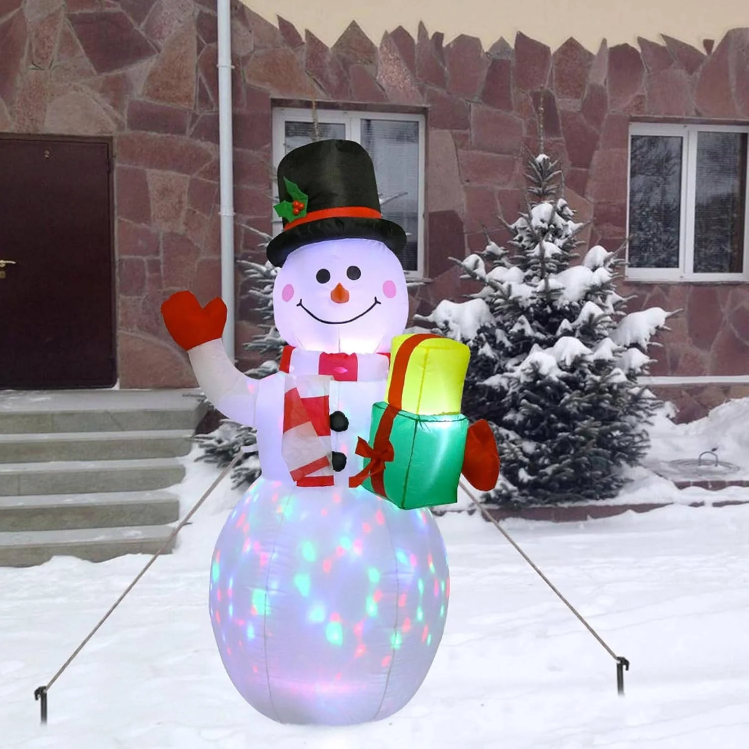 Outdoor Christmas Decorations Inflatable Snowman With Led Lights - Image 4