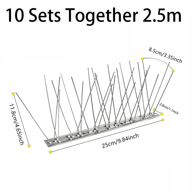 Outdoor Stainless Bird Repeller Spikes - Image 5