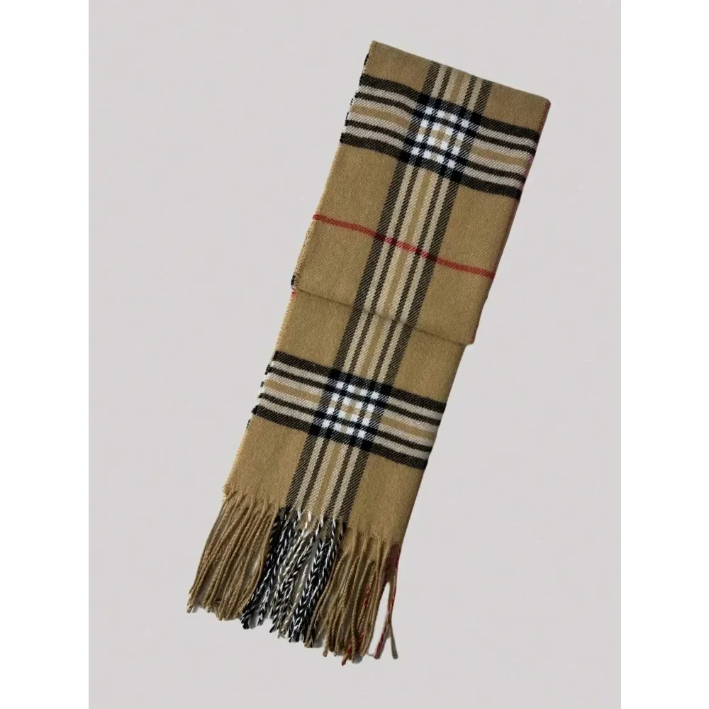 Plaid Cashmere Feel Winter Scarf and Neck Warmer - Image 2