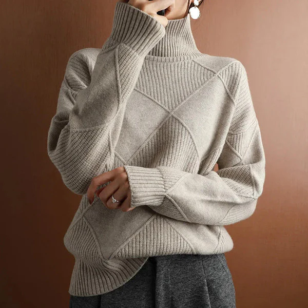 Plain Cashmere Roll Neck Sweater - Image 3