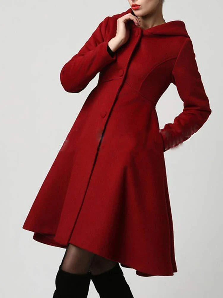 Plain Coat with Simple Button - Image 3