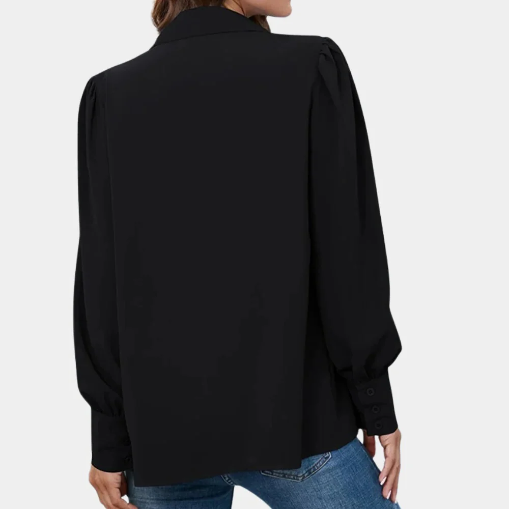 Pleated Long Sleeve Women's Blouse - Image 7