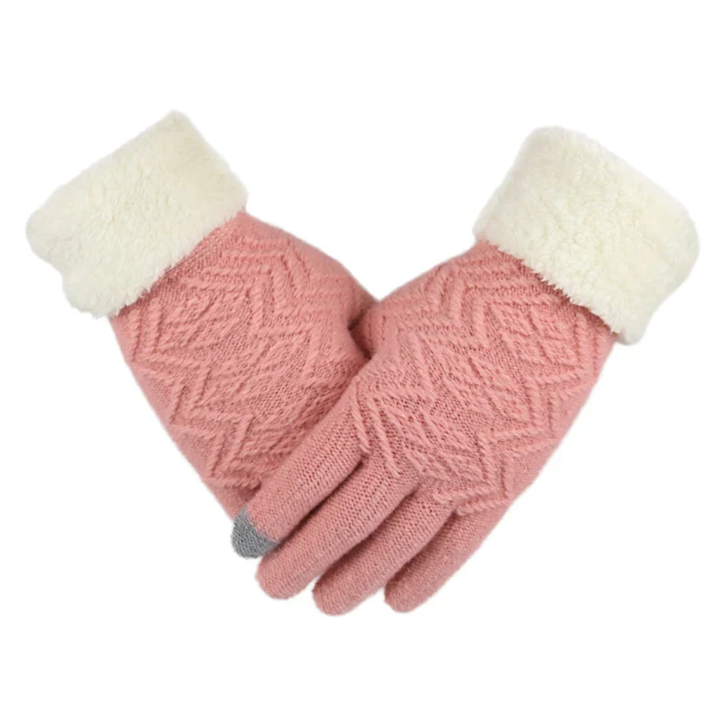 Plush Lined Touch Screen Knitted Gloves - Image 7