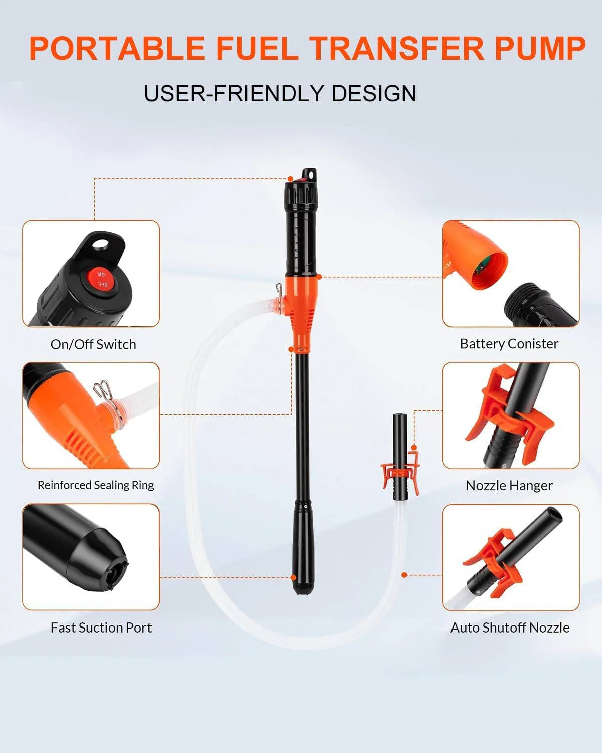 Portable Electric Siphon Pump For Gas, Fuel, Diesel, Water Transfer - Image 2