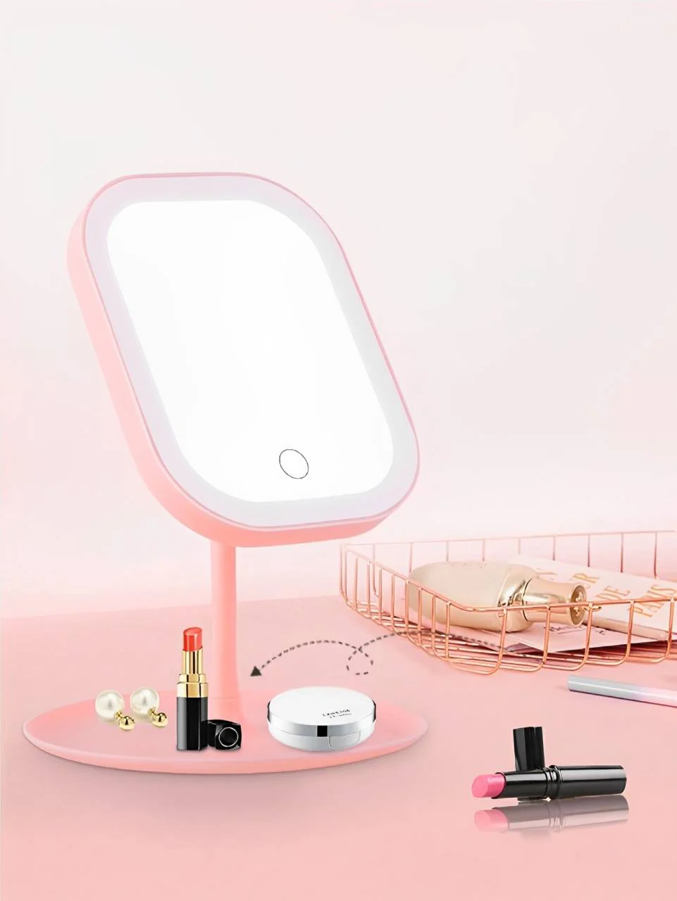 Portable Makeup Mirror with Lights - Image 2