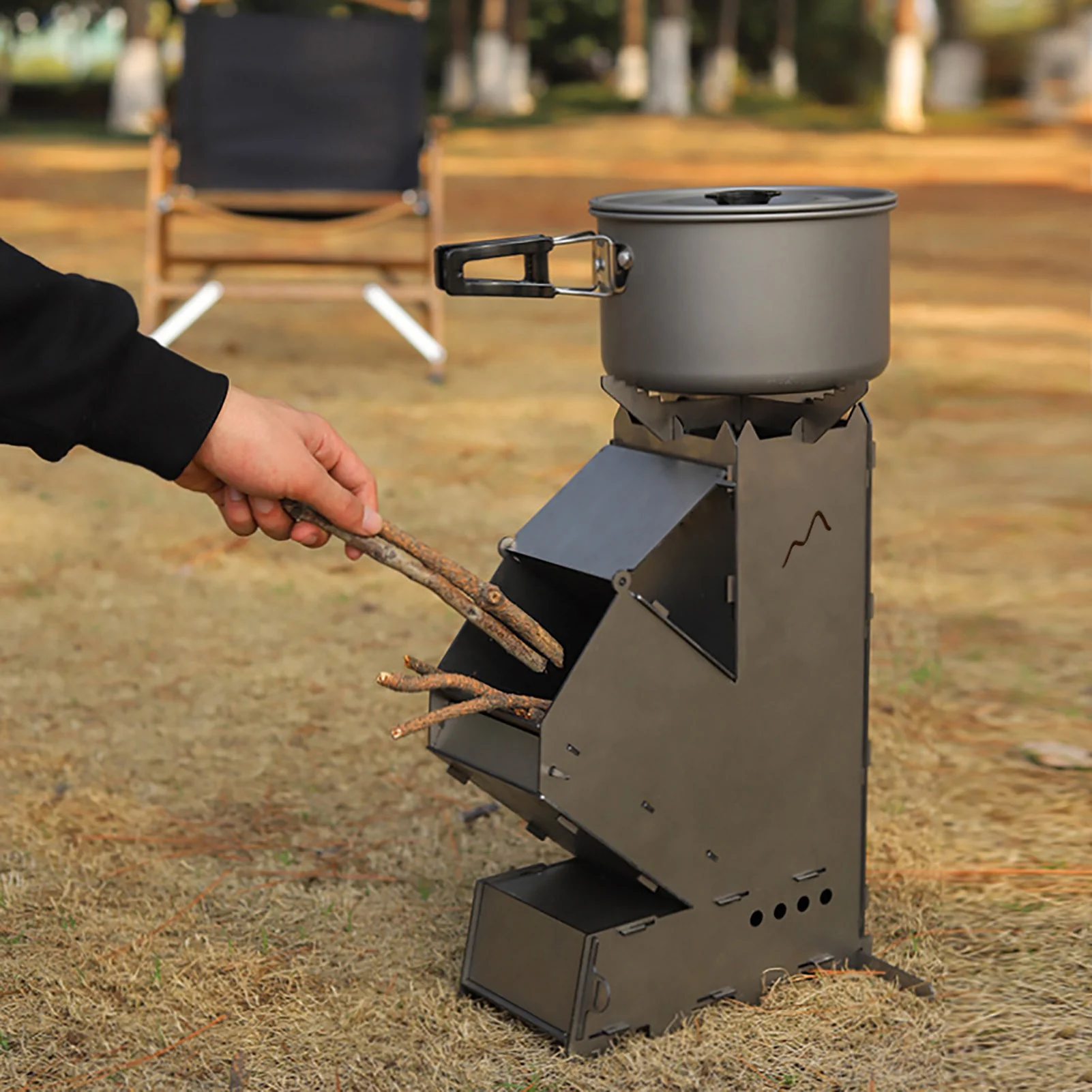 Portable Outdoor Rocket Wood Burning Stove Heater - Image 5