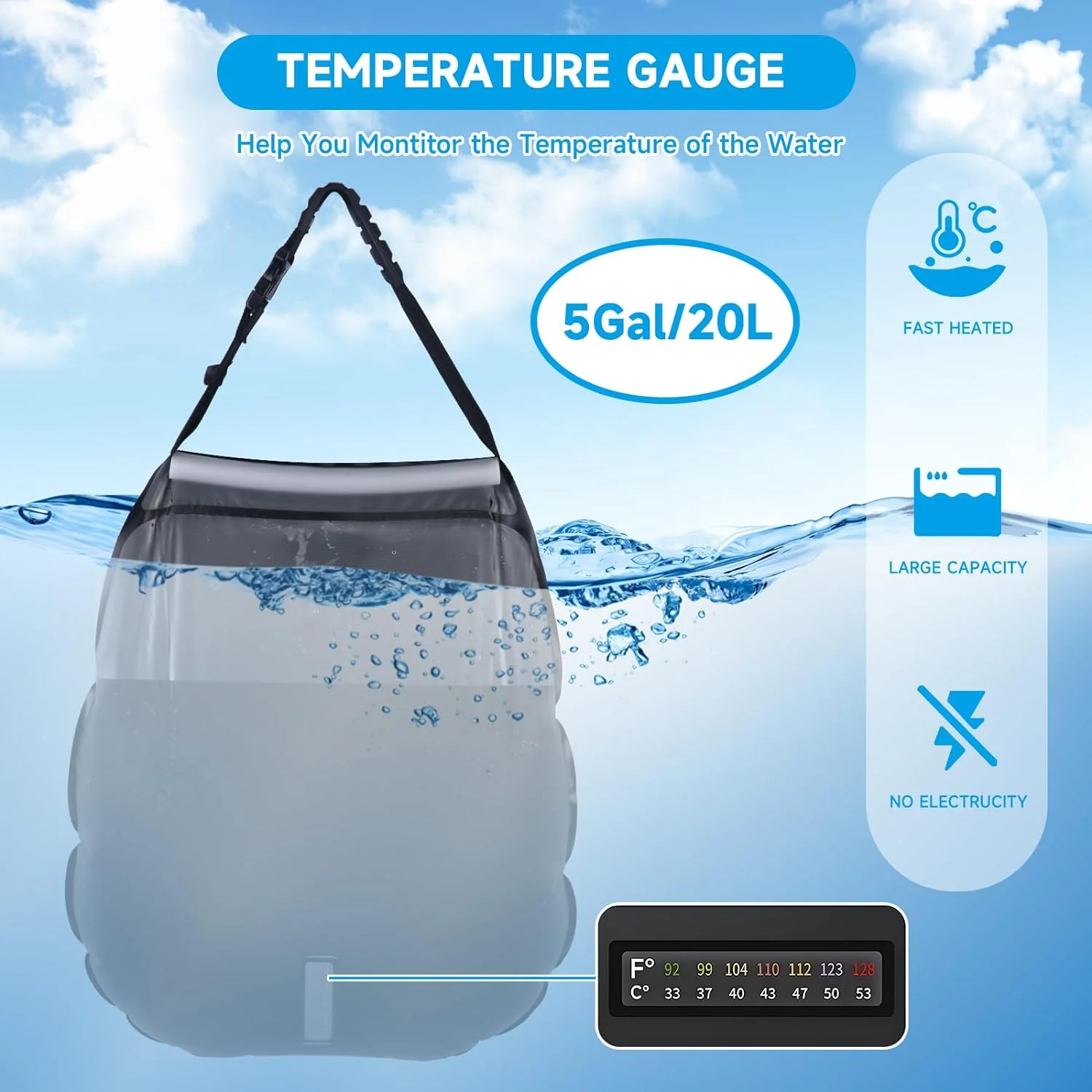 Portable Outdoor Shower Bag For Camping - Image 2