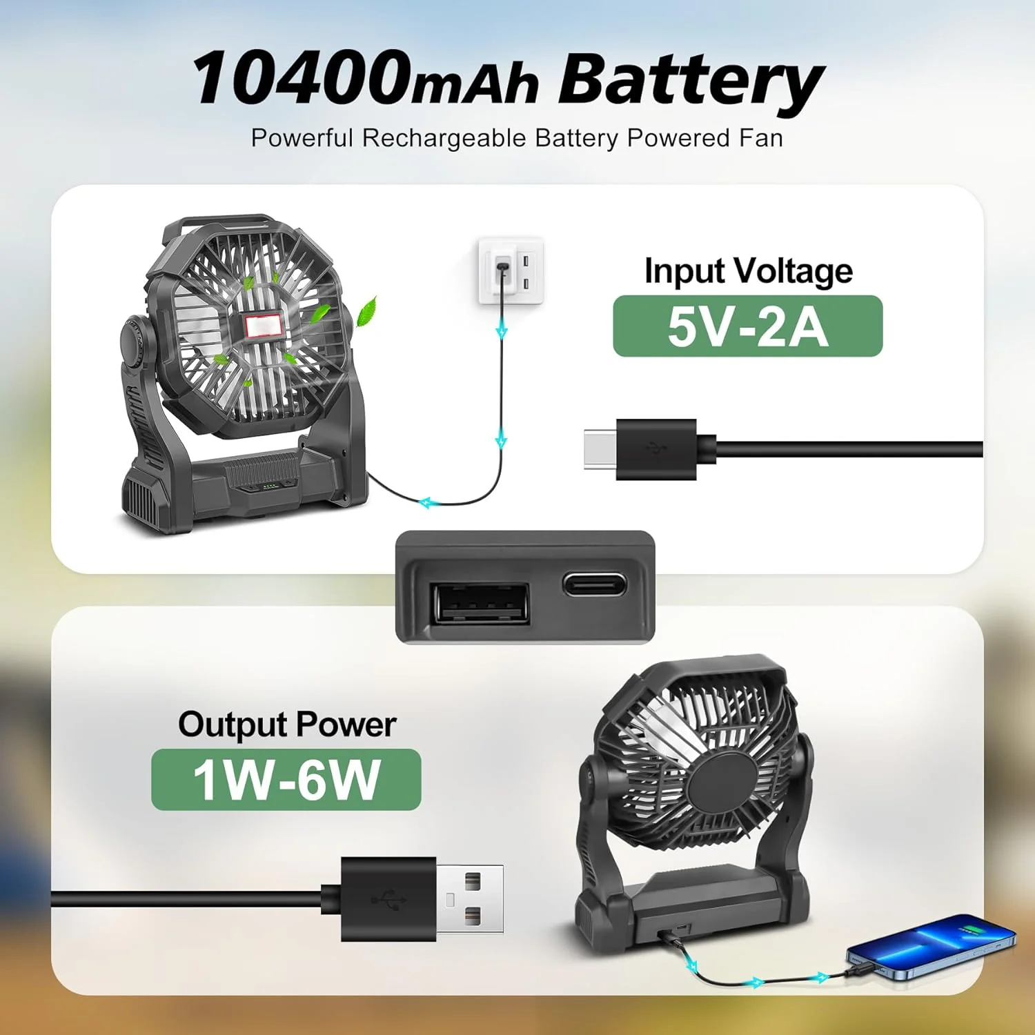 Portable Rechargeable Camping Fan - Image 2