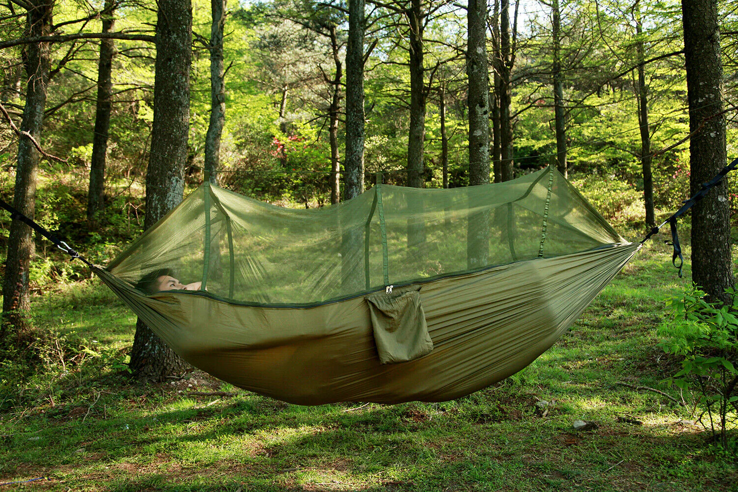 Portable Two Person Outdoor Traveler Camping Hammock Tent With Canopy - Image 7