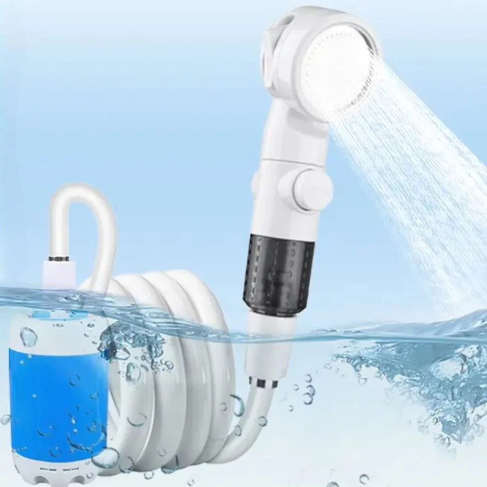 Portable USB Rechargeable Water Pump Shower Head - Image 2