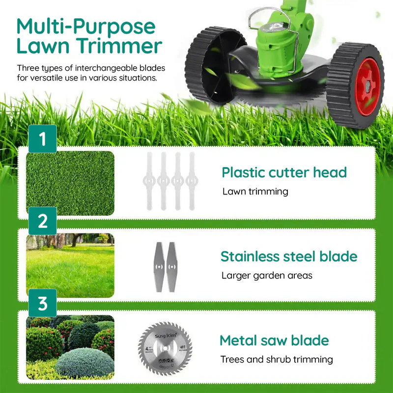 Powerful Electric Battery Operated Cordless Grass Trimmer - Image 11