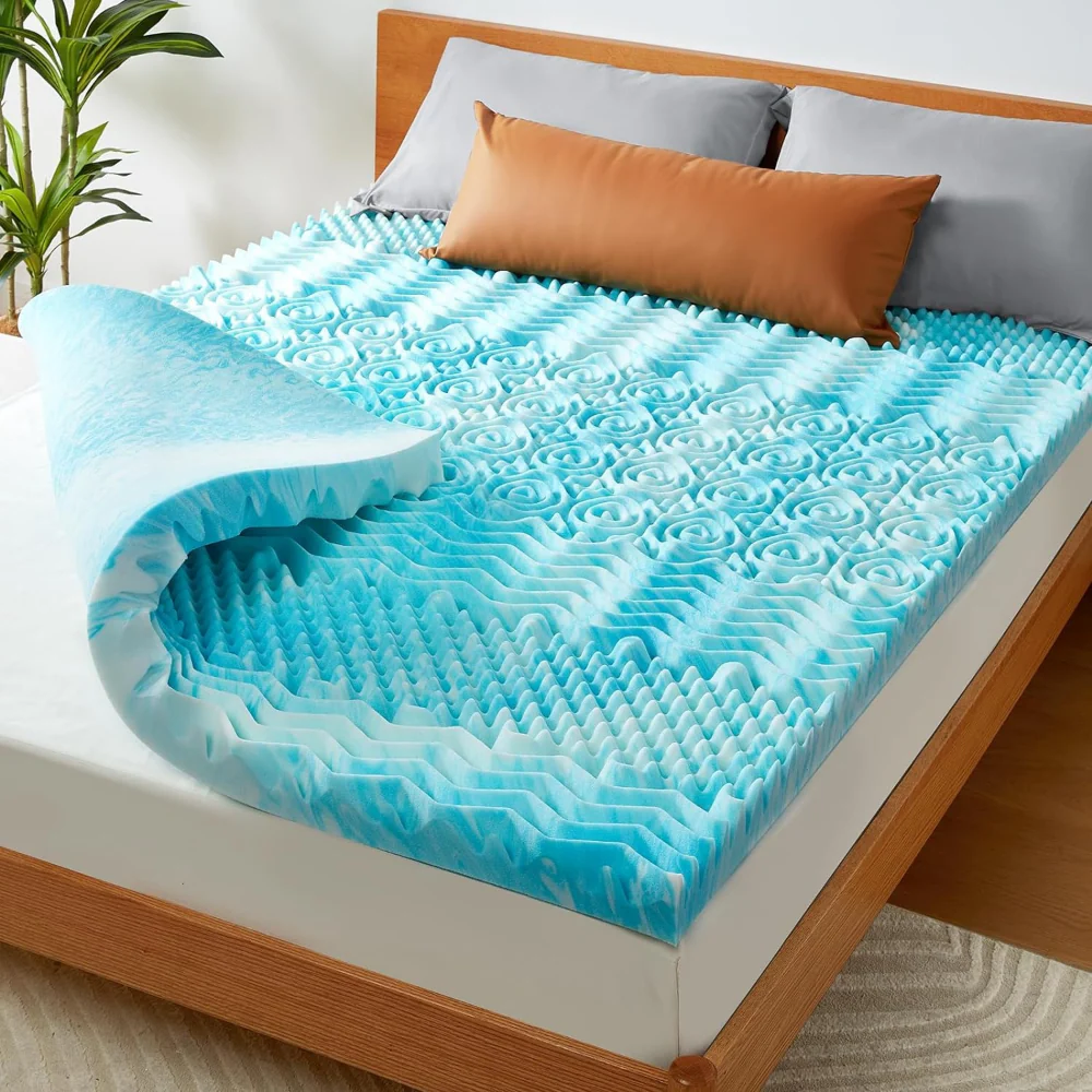 Premium Cooling Egg Crate Foam Mattress Topper - Image 3