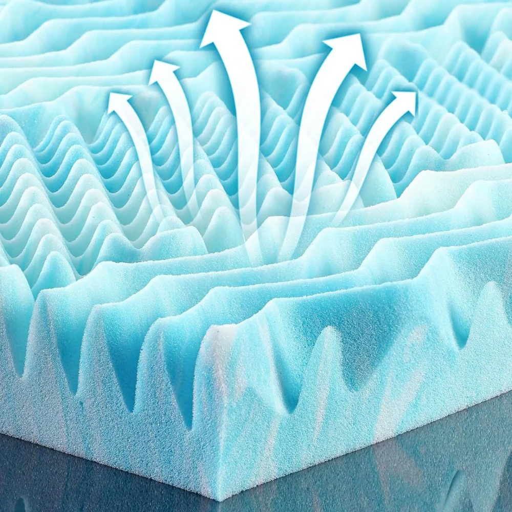Premium Cooling Egg Crate Foam Mattress Topper - Image 8