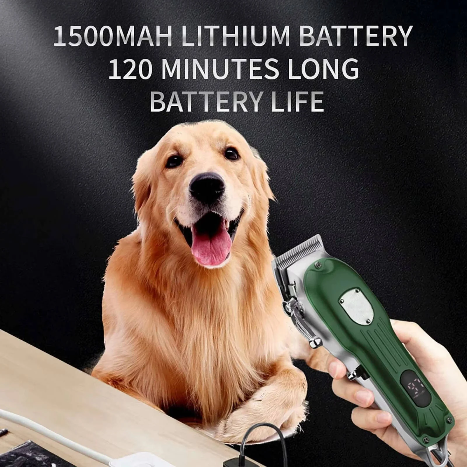 Professional Dog Hair Clipper All Metal Rechargeable - Image 2