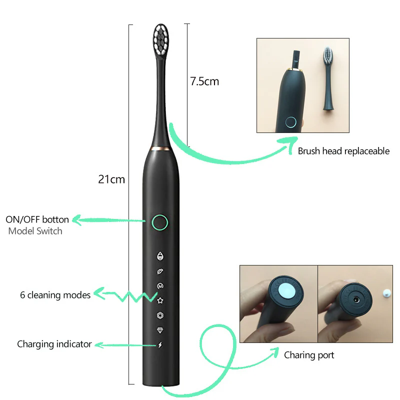 Rechargeable Ultrasonic Electric Toothbrush - Image 7