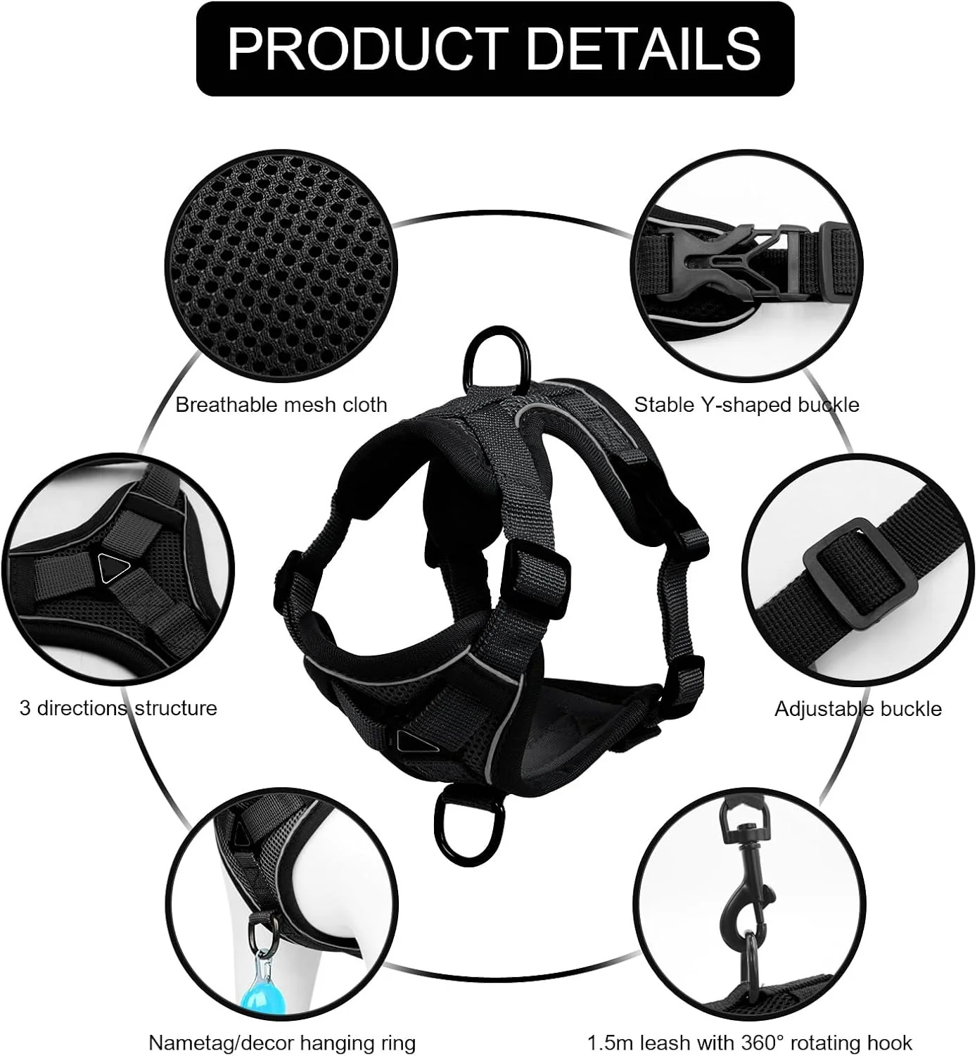 Reflective Cat Harness and Leash Set - Image 6
