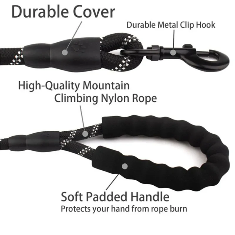 Reflective Dog Leash with Padded Handle - Image 2