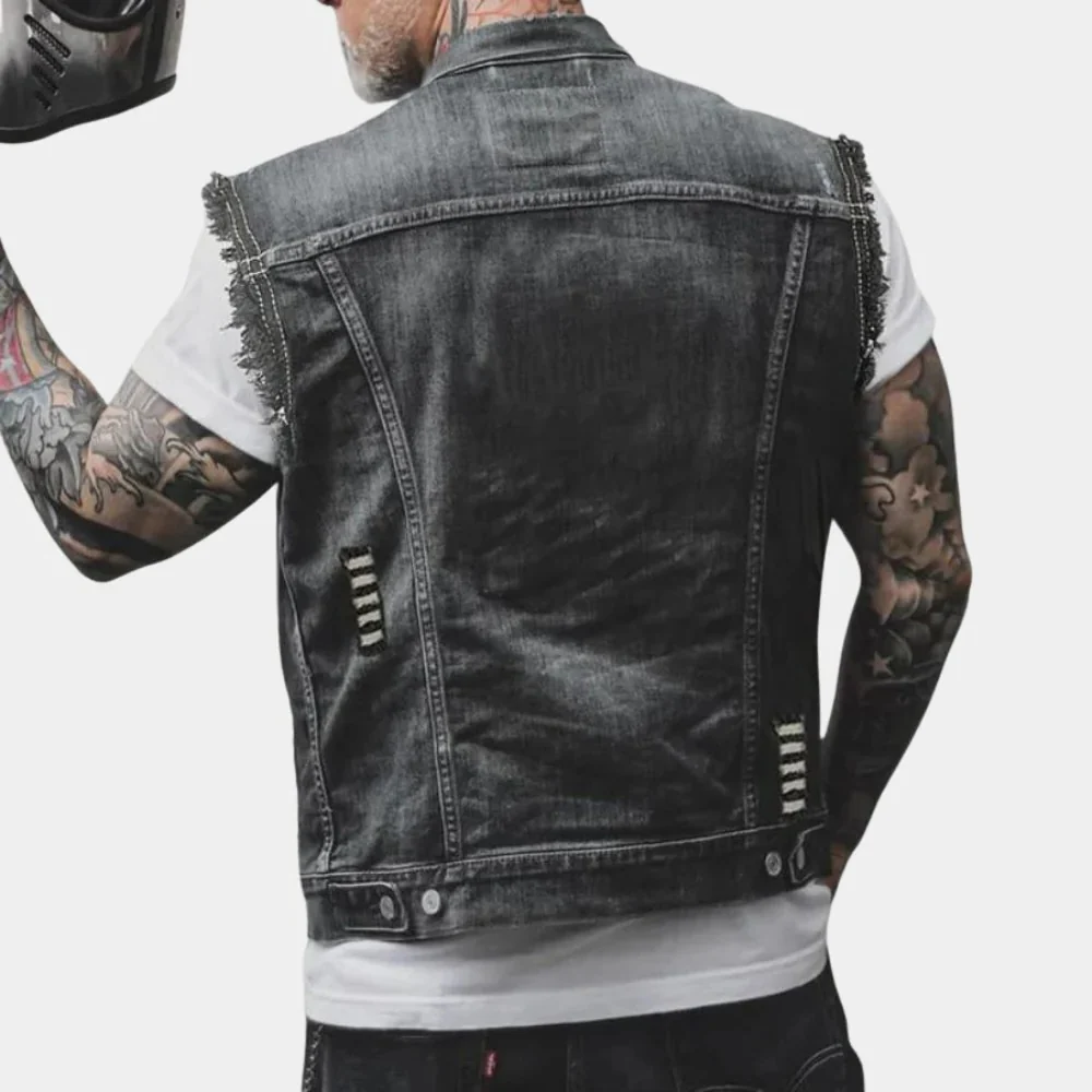 Retro Denim Vest For Men - Image 2
