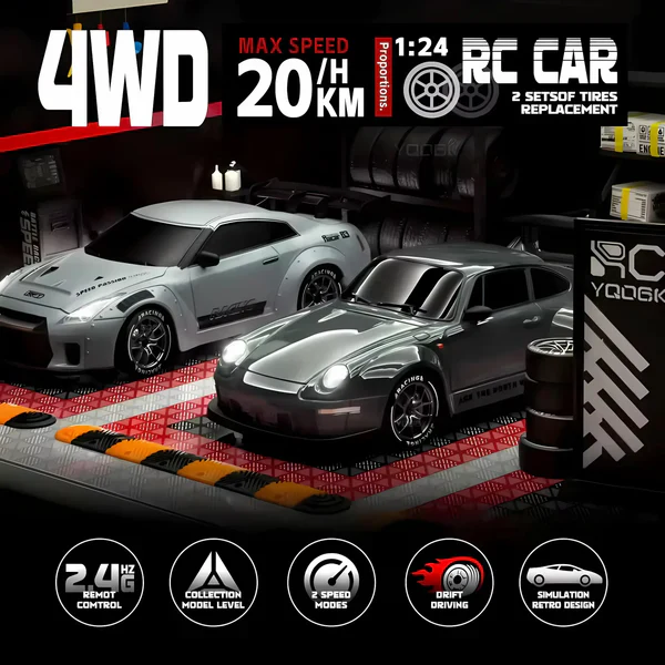 Retro Drift Master – 4WD RC Car with LED Lights - Image 3