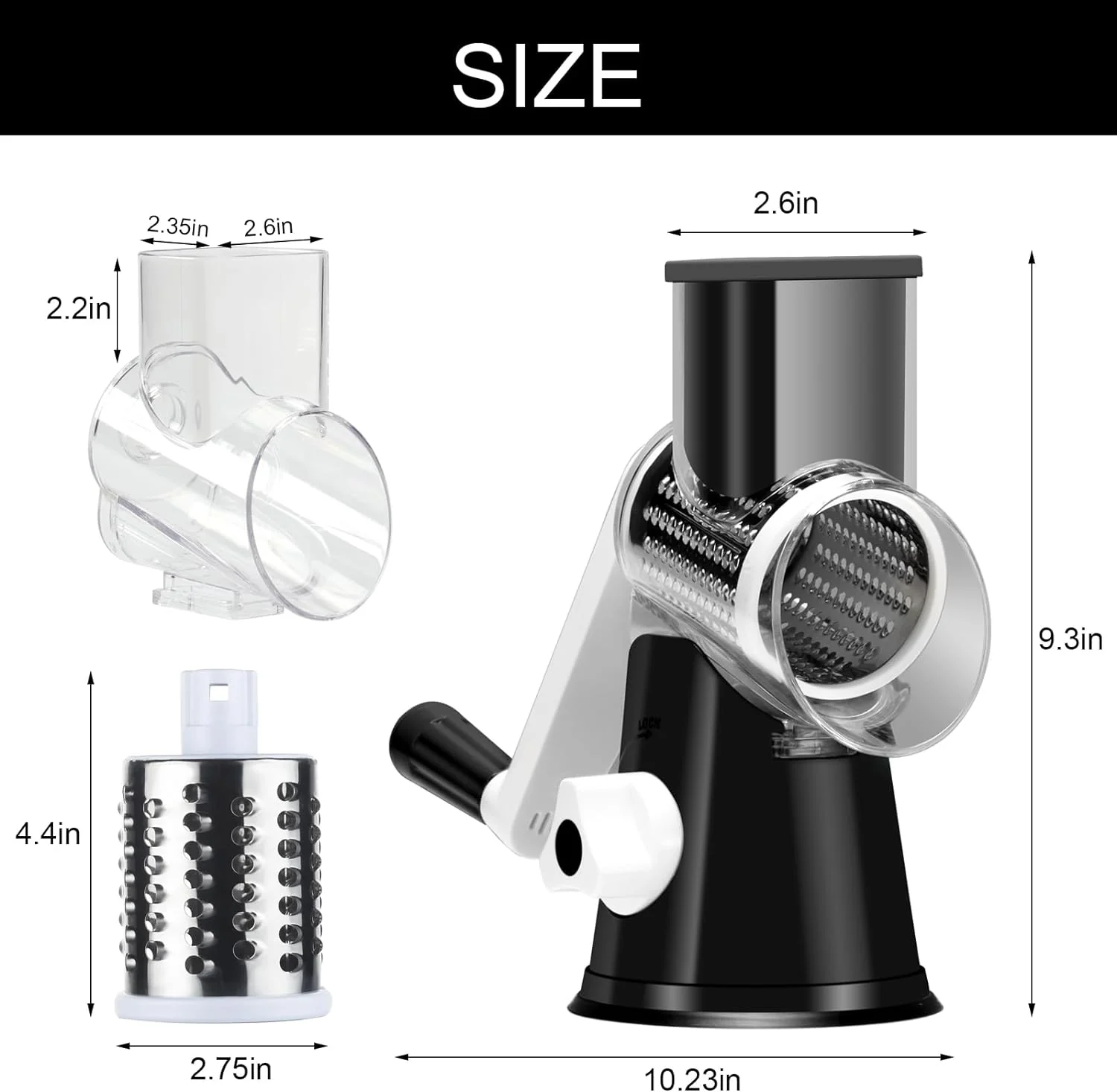 Rotary Cheese Vegetable Manual Grater - Image 3