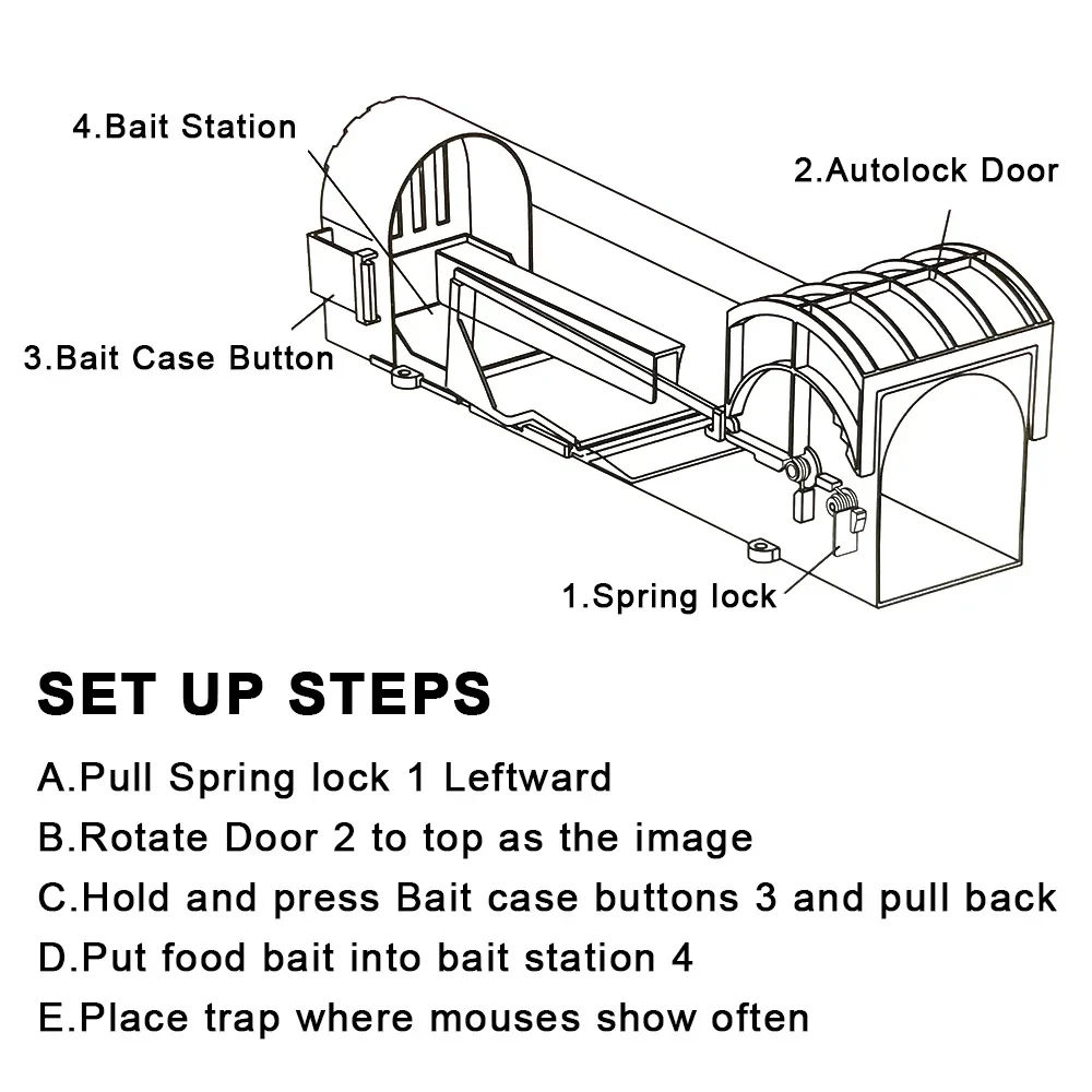 Self-Locking Reusable Humane Mouse Trap - Image 3