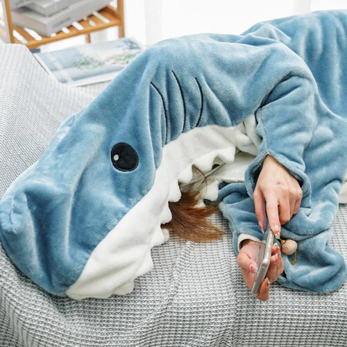 Shark Fleece Hooded Blanket - Image 3