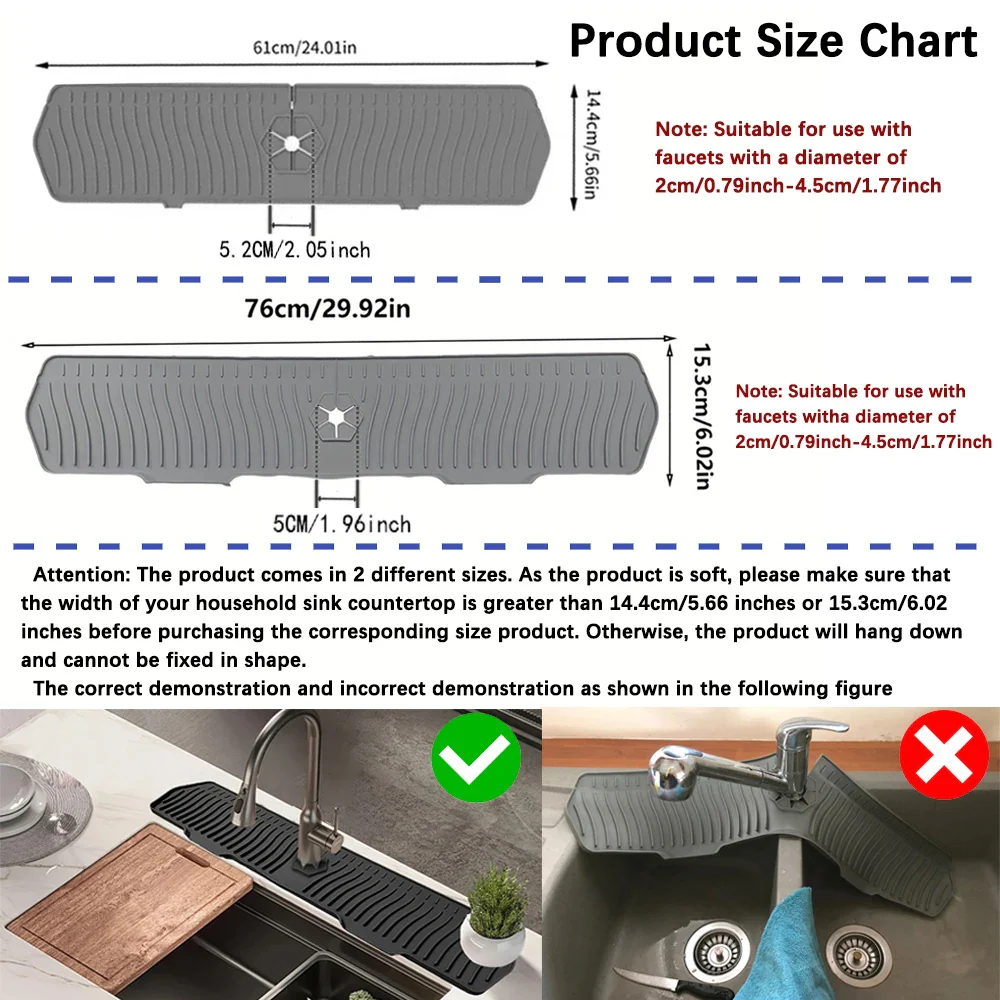 Silicone Kitchen Sink Splash Guard - Image 4