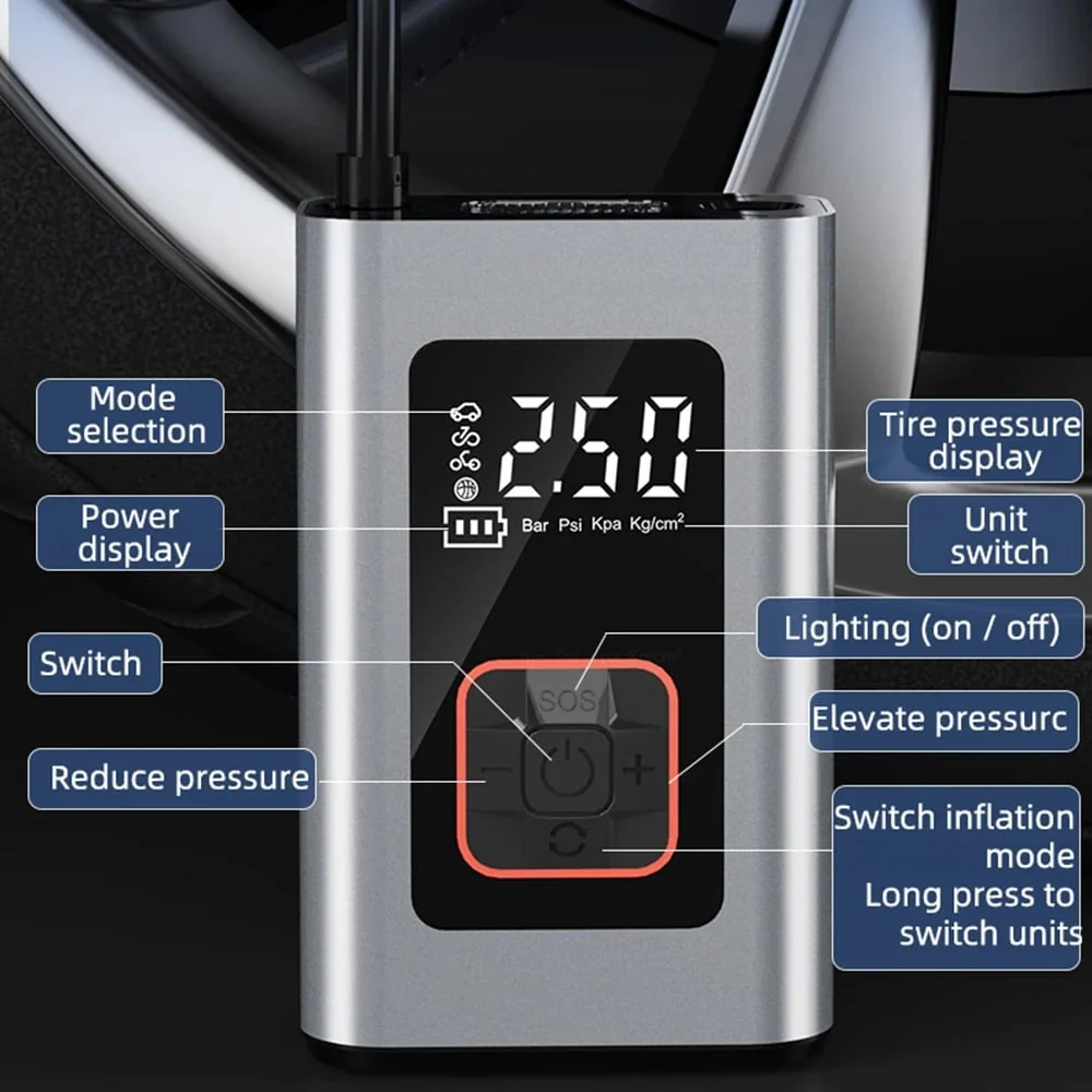 Smart Portable Electric Tire Inflator - Image 8