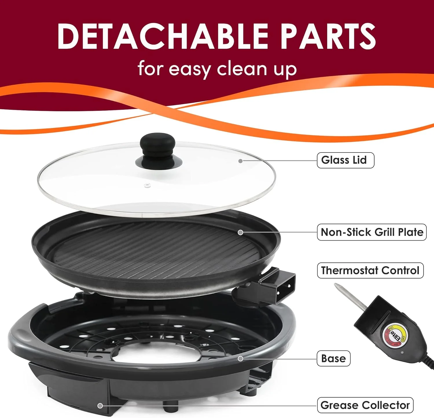 Smokeless Electric Tabletop Grill Nonstick - Image 3