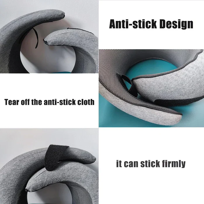 Snail Style Memory Foam Travel Curved Neck Pillow - U-shaped, Portable, Adjustable Support Neck Brace Pillow - Image 7