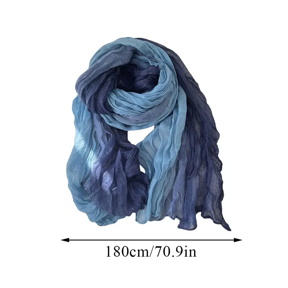 Soft Gradient Cotton Shawl Ladies Winter Scarf - Image 3