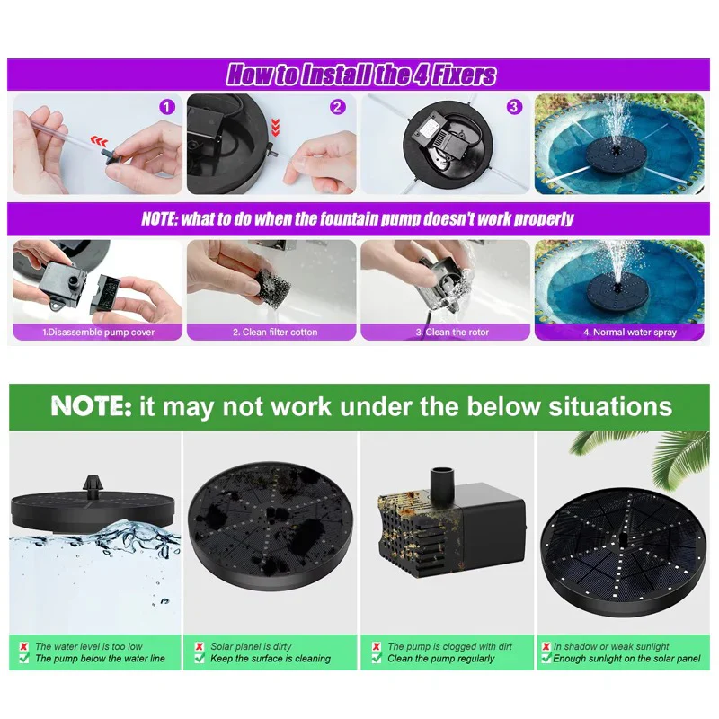 Solar Fountain with 60 LED Lights - Image 7