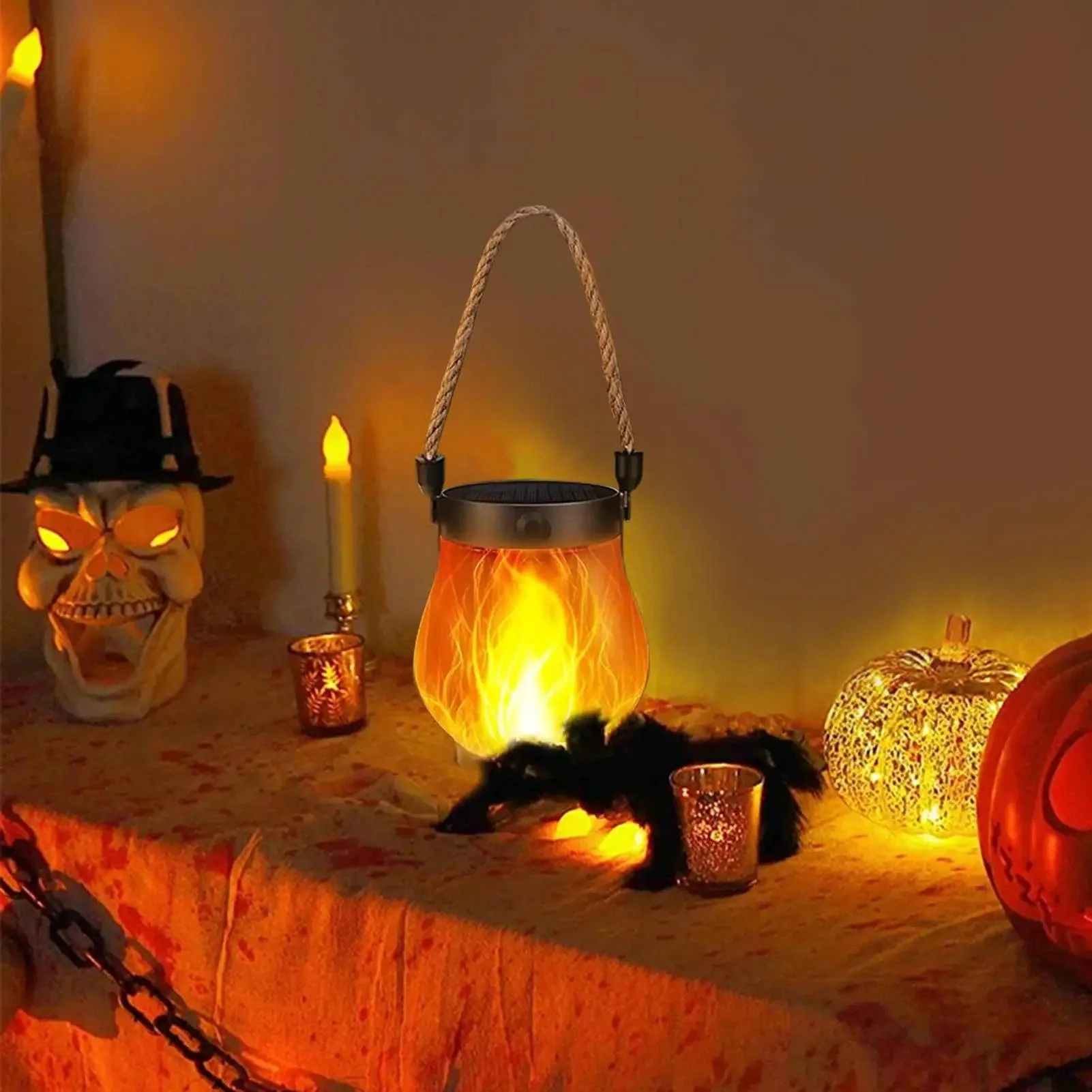 Solar Outdoor Porch Flame Lanterns - Image 4