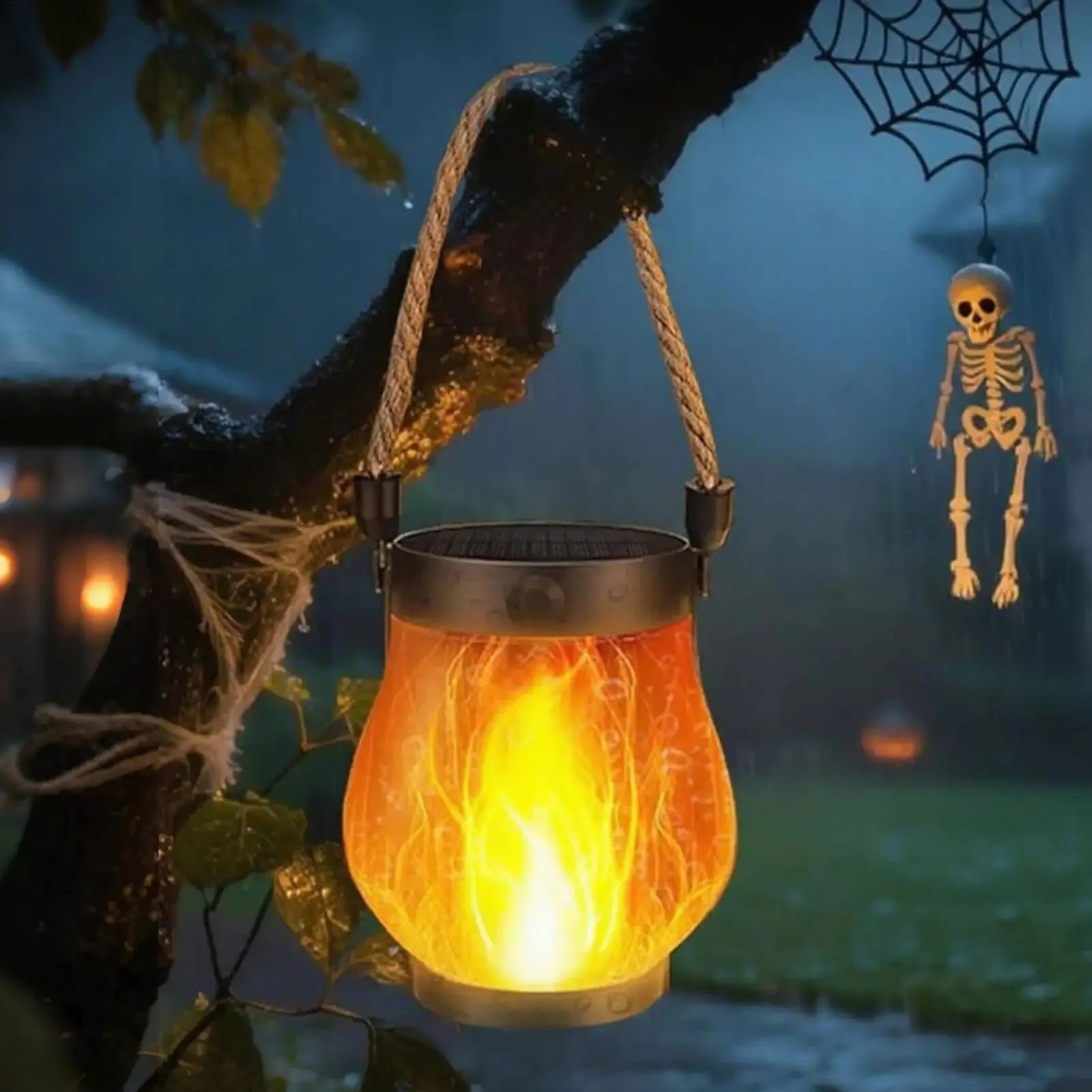 Solar Outdoor Porch Flame Lanterns - Image 5