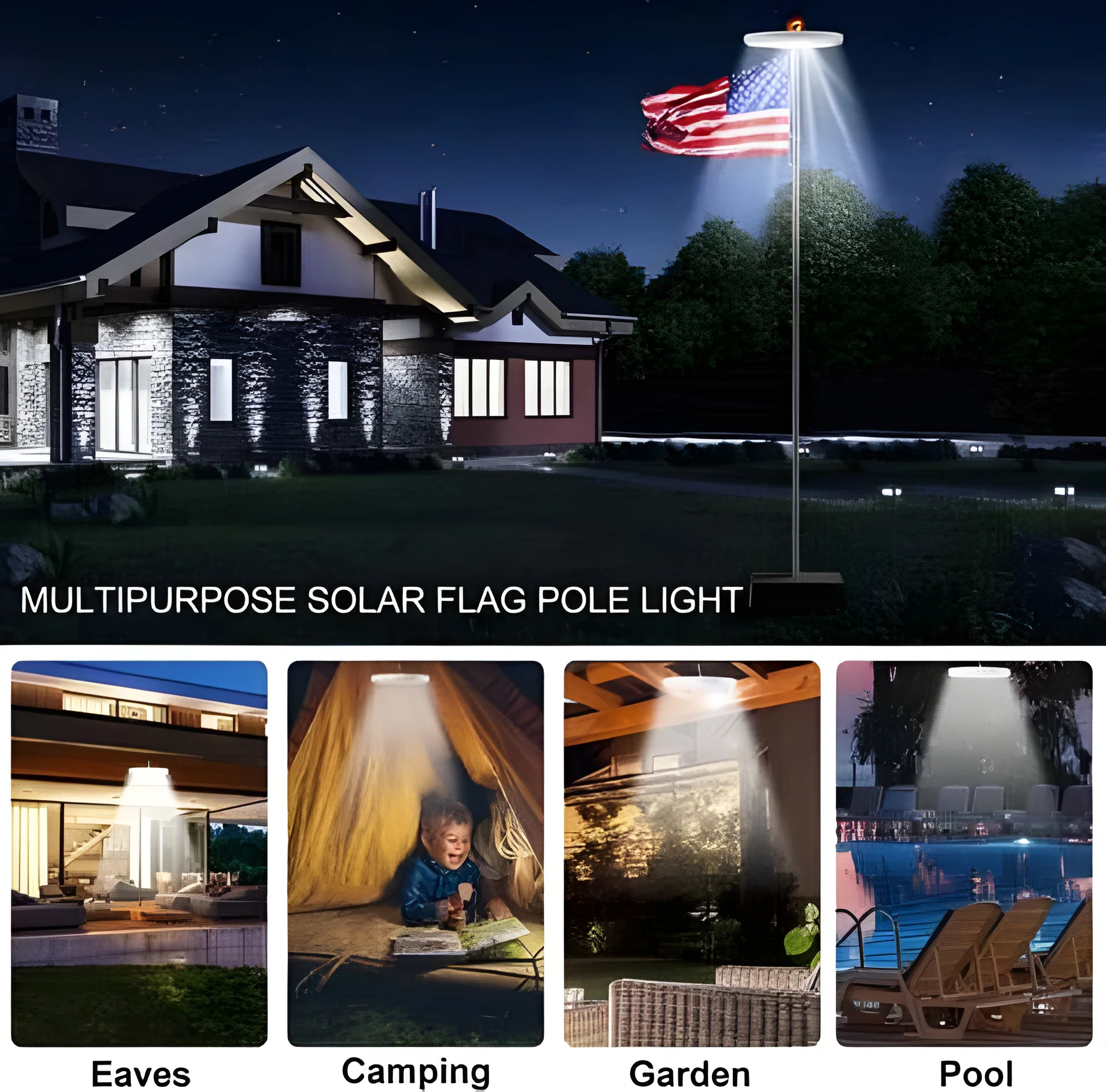 Solar Powered Flagpole Lights - All Night Long Last Flag Pole Lights - LED - Image 6