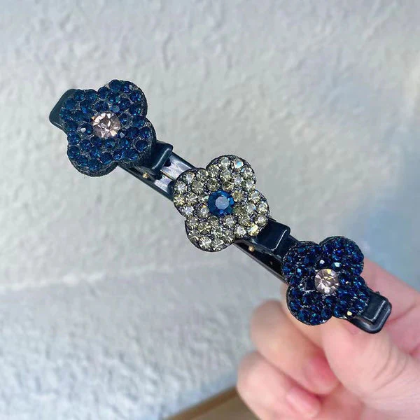Sparkling Crystal Stone Braided Hair Clips - Image 3